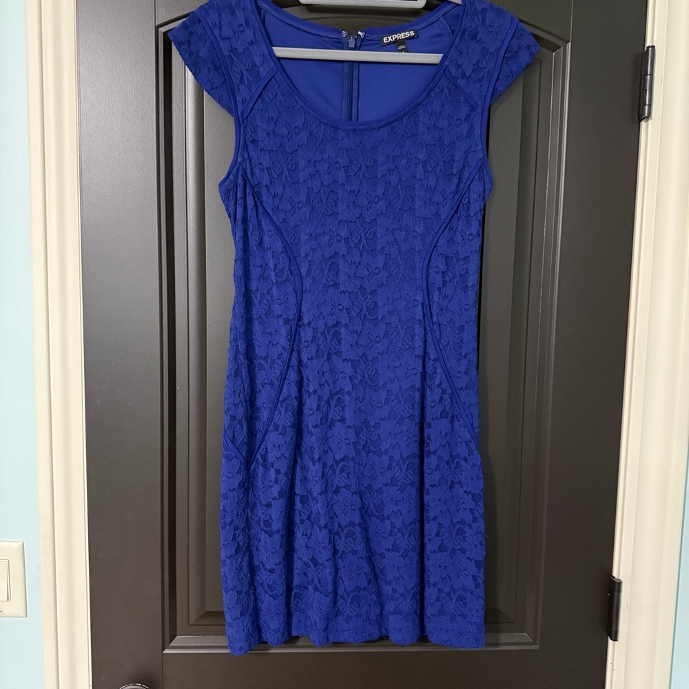 Express | Royal Blue Lace Mini Dress | Size 8